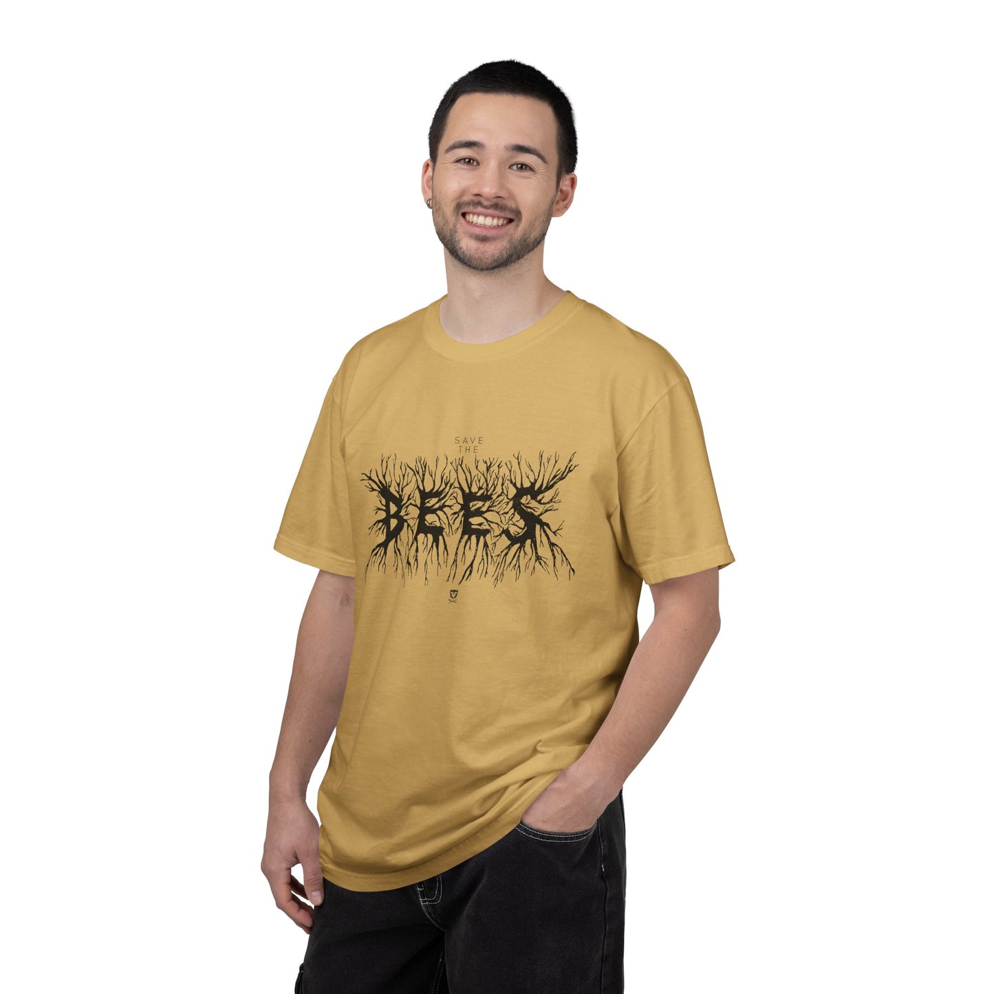 Roots Graphic T‑Shirt — 'BEES' Black Ink Tree‑Root Design