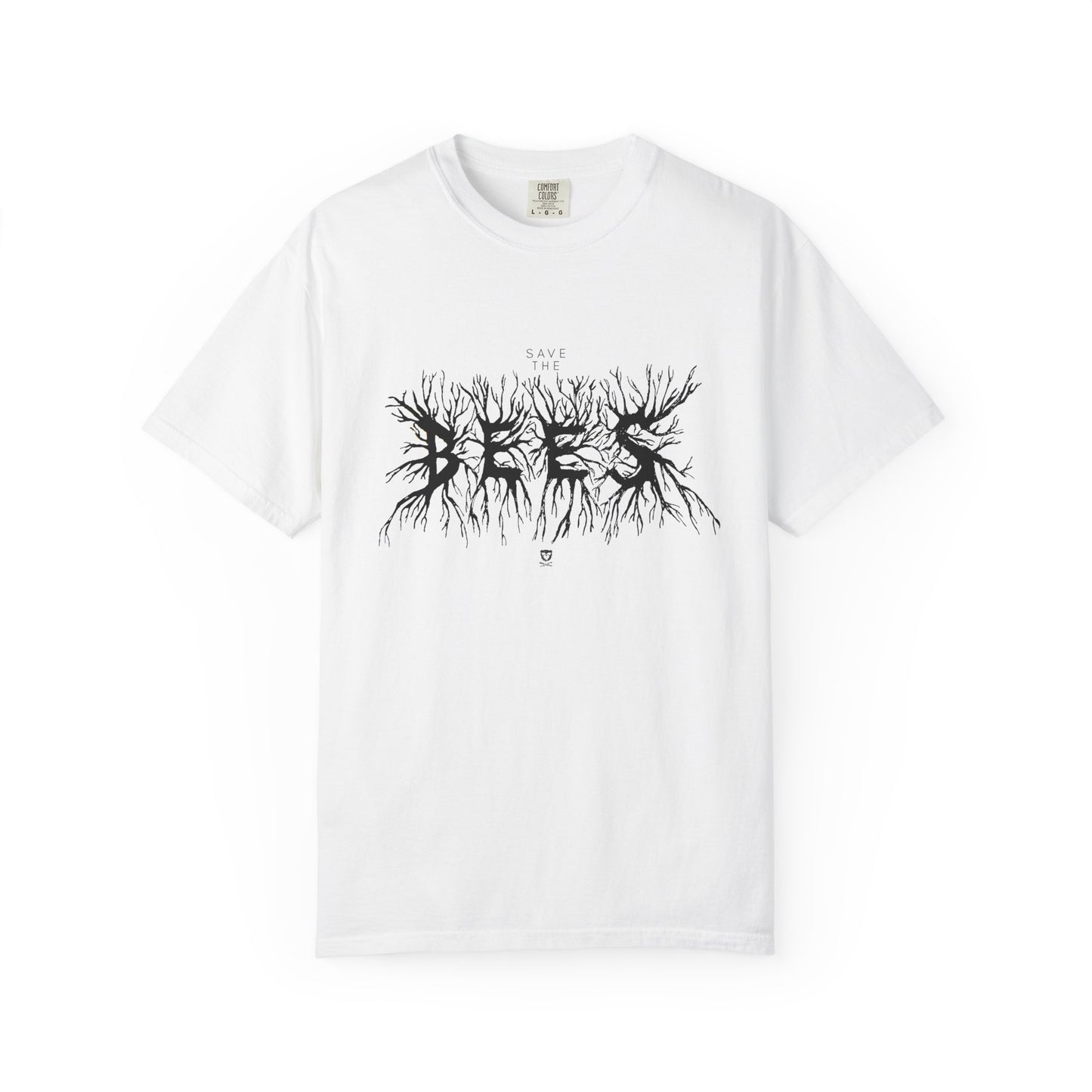 Roots Graphic T‑Shirt — 'BEES' Black Ink Tree‑Root Design