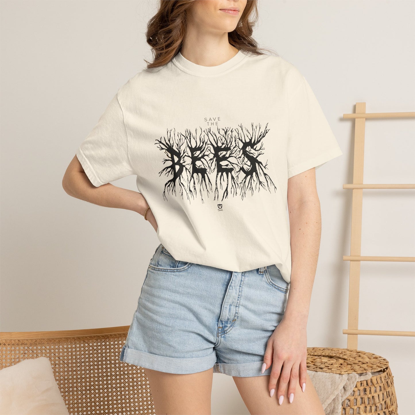 Roots Graphic T‑Shirt — 'BEES' Black Ink Tree‑Root Design