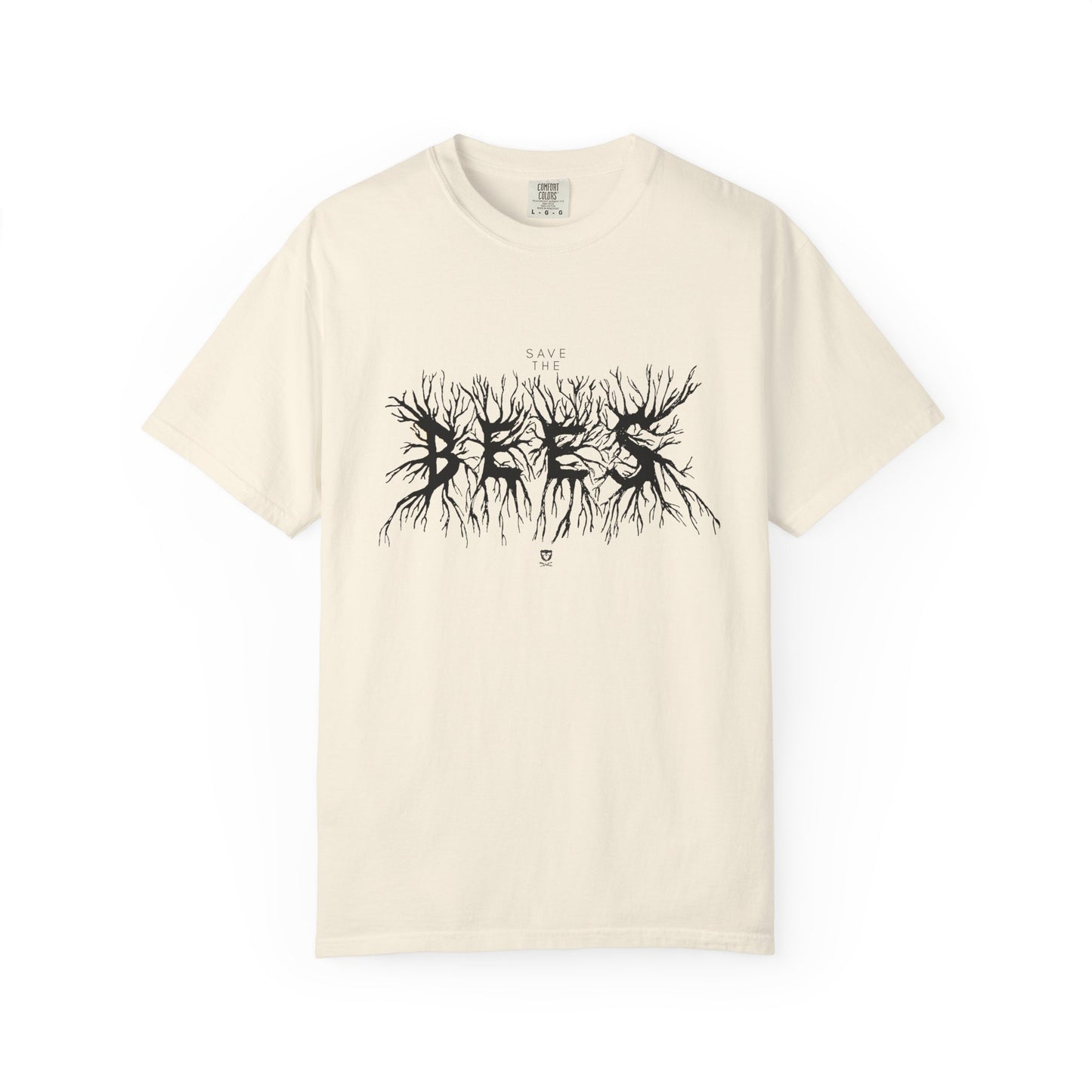 Roots Graphic T‑Shirt — 'BEES' Black Ink Tree‑Root Design