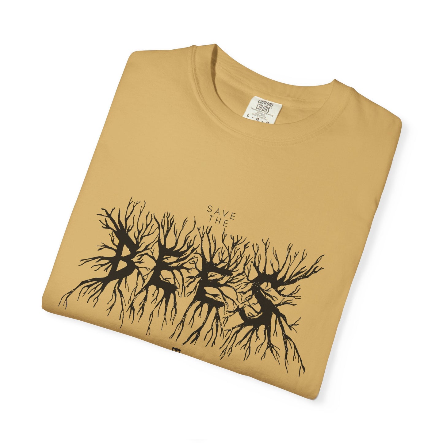 Roots Graphic T‑Shirt — 'BEES' Black Ink Tree‑Root Design