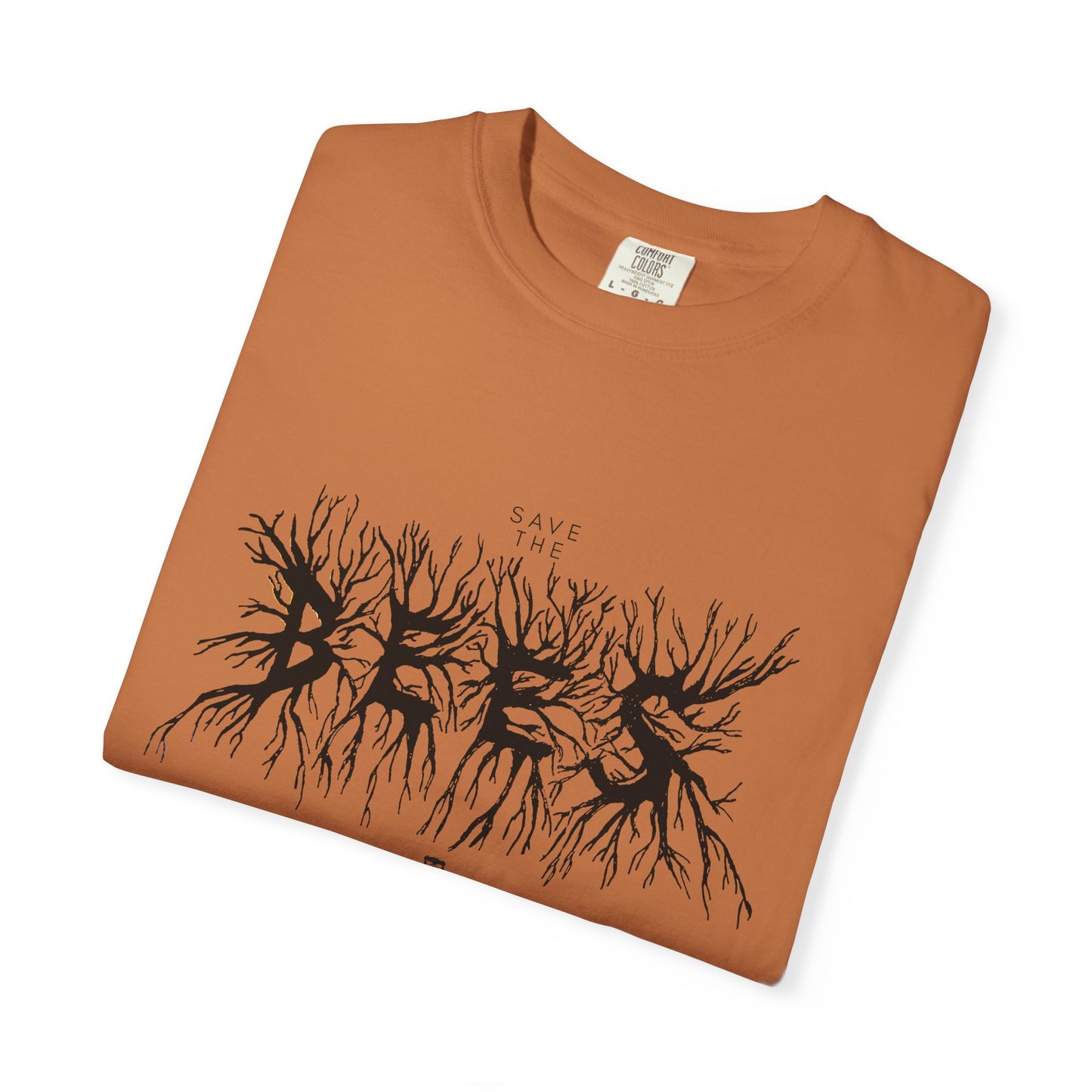 Roots Graphic T‑Shirt — 'BEES' Black Ink Tree‑Root Design